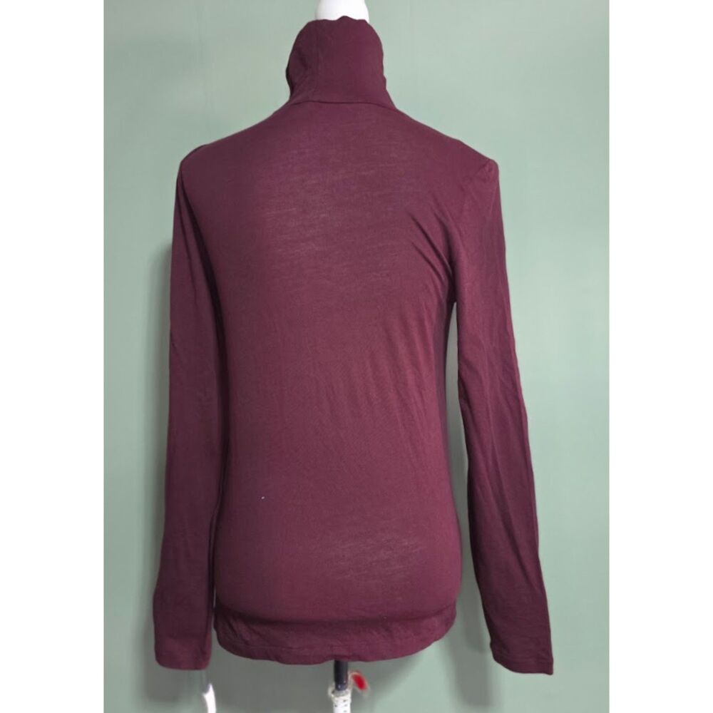 J. Crew Lyocell Long Side Slit Turtleneck Top Red Size Small NWOT - Picture 3 of 5